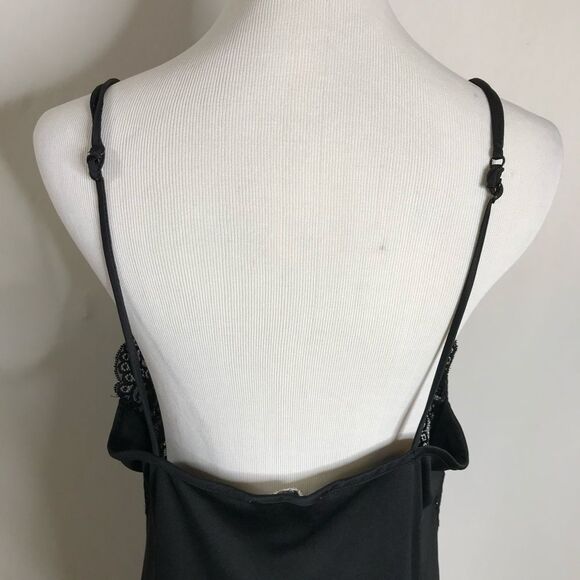 Vintage Val Mode Lingerie Black Nightgown Medium Large Lace Bust Chemise - Picture 3 of 9